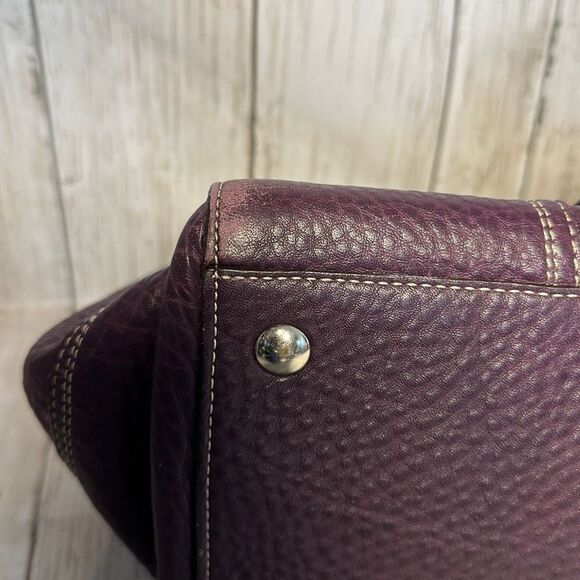Coach Hamilton Purple Pebbled Leather Shoulder Tote Bag Handbag No. G0973-F13960 - Picture 9 of 15